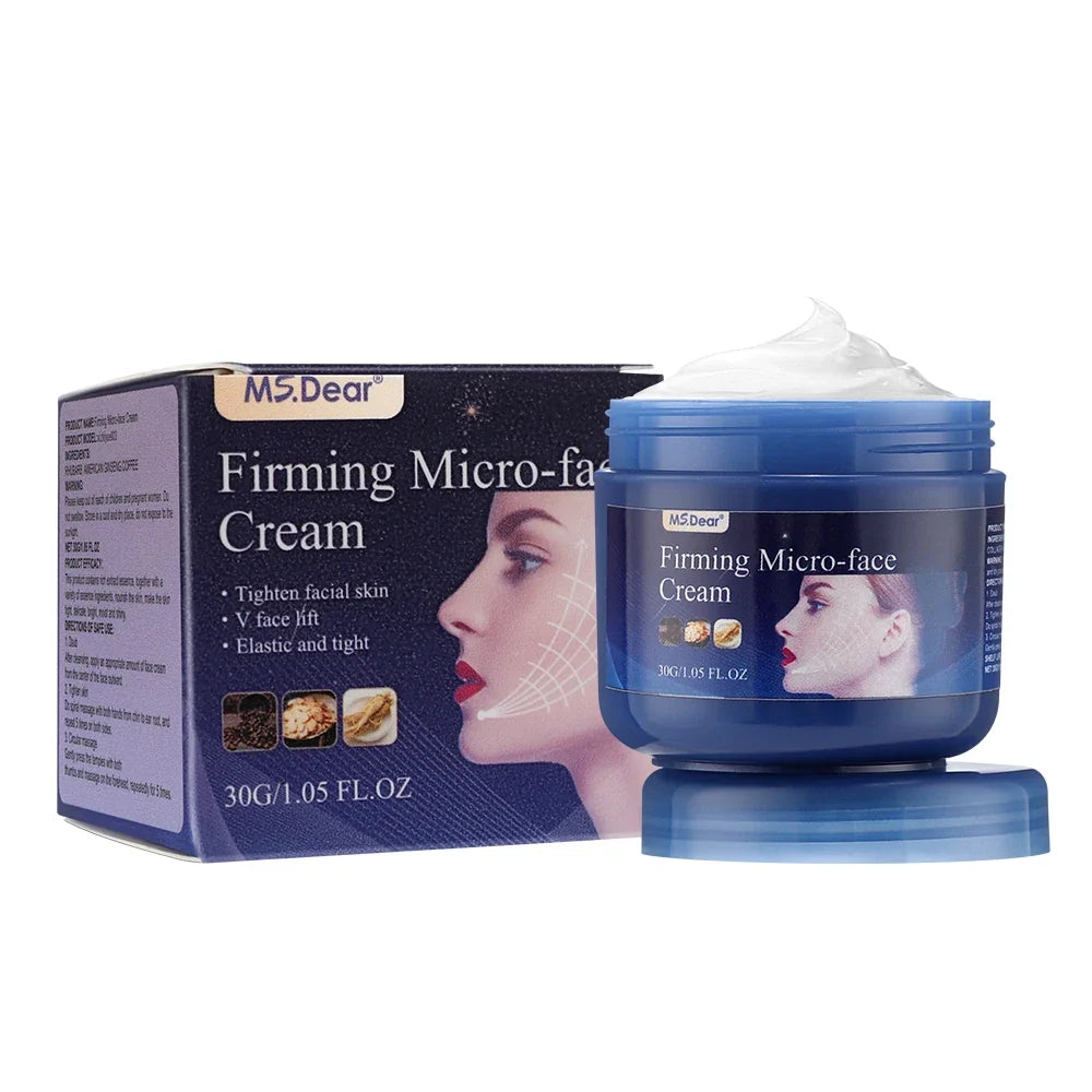Micro-face Firming Cream Tightens Contours Face V Line Shape Masticatory Muscles Jowls Fat Burning Anti-Aging Essence Skin Care Tri Light Beauty