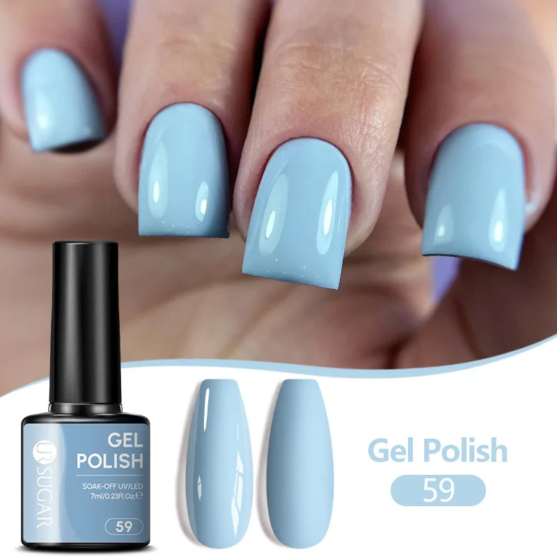 UR SUGAR 7ML Nail Gel Fresh Macaron 107 Colors All For Manicure Semi Permanent Soak Off LED UV Long-Lasting Nail Art Varnish Tri Light Beauty