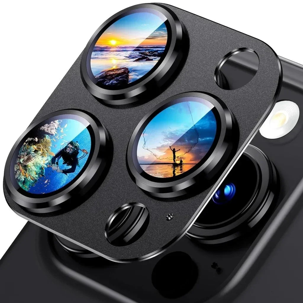 Metal Camera Lens Protector For IPhone 15 16Pro Max Aluminum Alloy Tempered Glass Cover Screen Protector For IPhone 15 16Pro Pi-Mart