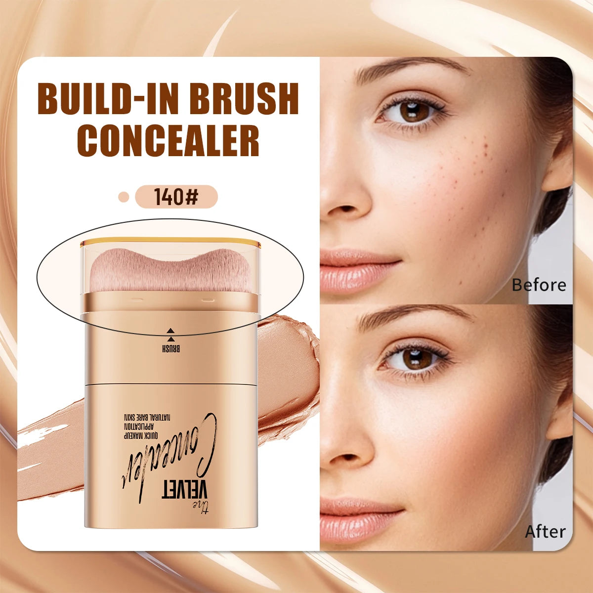 Face Foundation Contour Stick Long-wear Lightweight Brighten Stick Face Concealer Blemish Contouring Beauty Makeup Pi-Mart