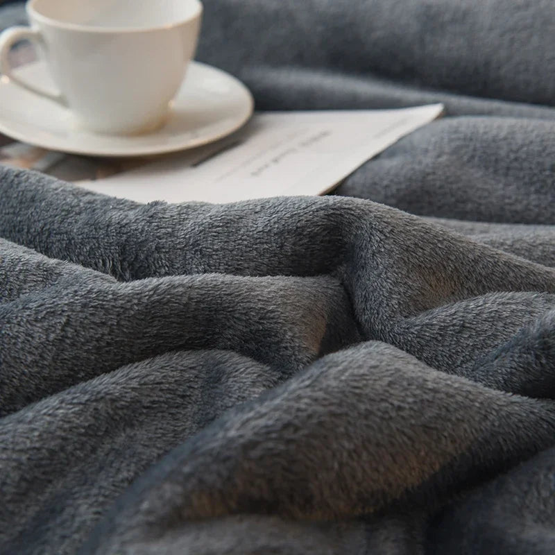 Wool Throw Blanket Keep Warm Winter Bed Blankets Double Sided Queen Duvet Cover Camping Double Bed Cover Bedspread On The Bed Pi-Mart