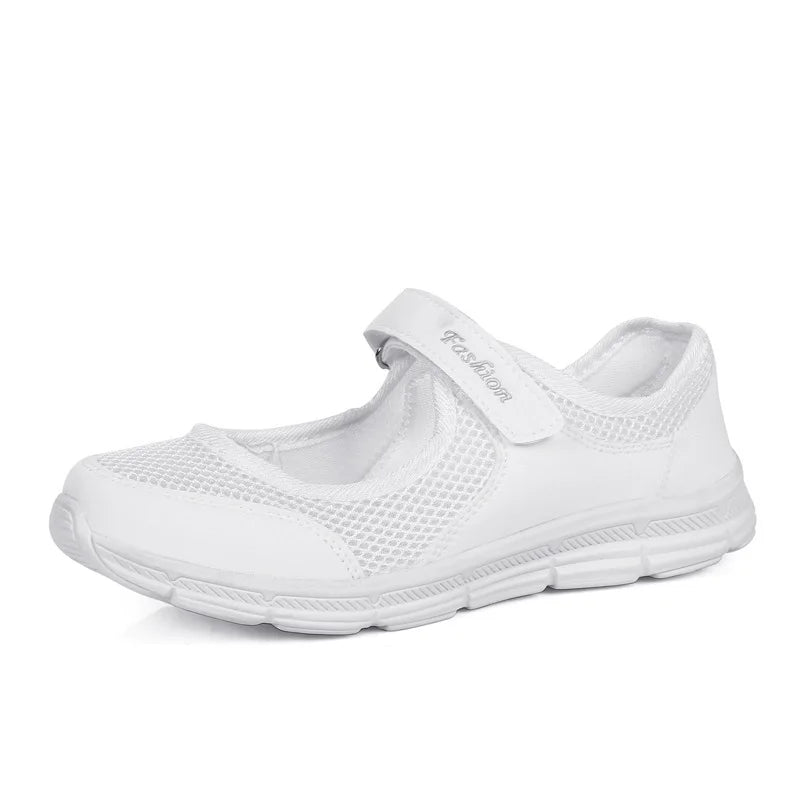 Women Shoes Breathable Vulcanized Shoes White ZapaWomen Sneakers Fashion Breathable Mesh Casual Walking Shoes Women Work Shoes Pi-Mart