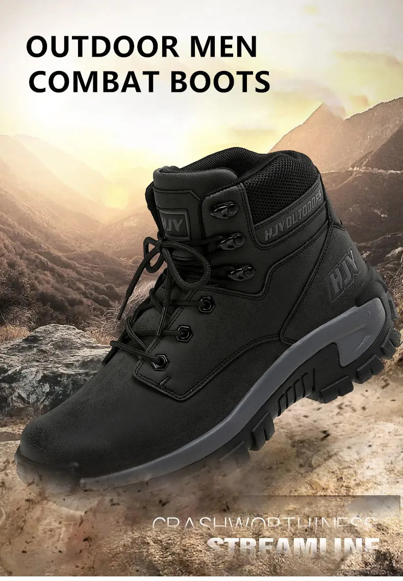 New Men's Boots Fashion Outdoor Boots Breathable Hiking Boots Autumn Shoes Sneakers Lightweight Non-slip Men Desert Ankle Boots Pi-Mart
