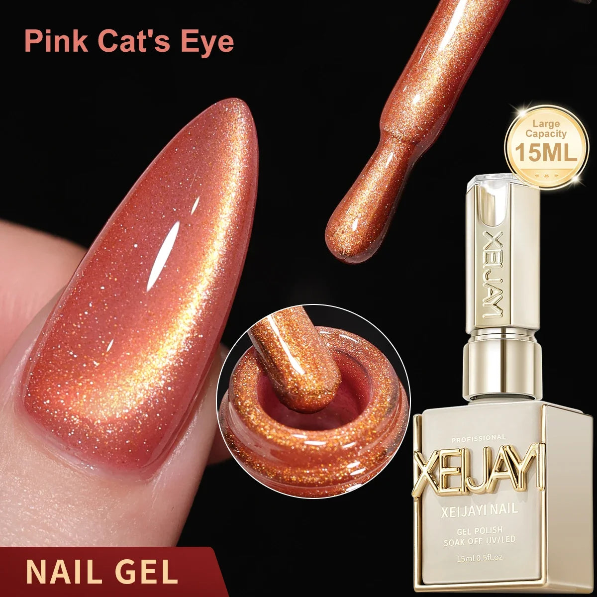 XEIJAYI 1pc 15ML Blue cat eye Nail Gel polish Semi Permanent Nail Art Soaking UV LED Nail Salon DIY Nail Salon Gel Tri Light Beauty