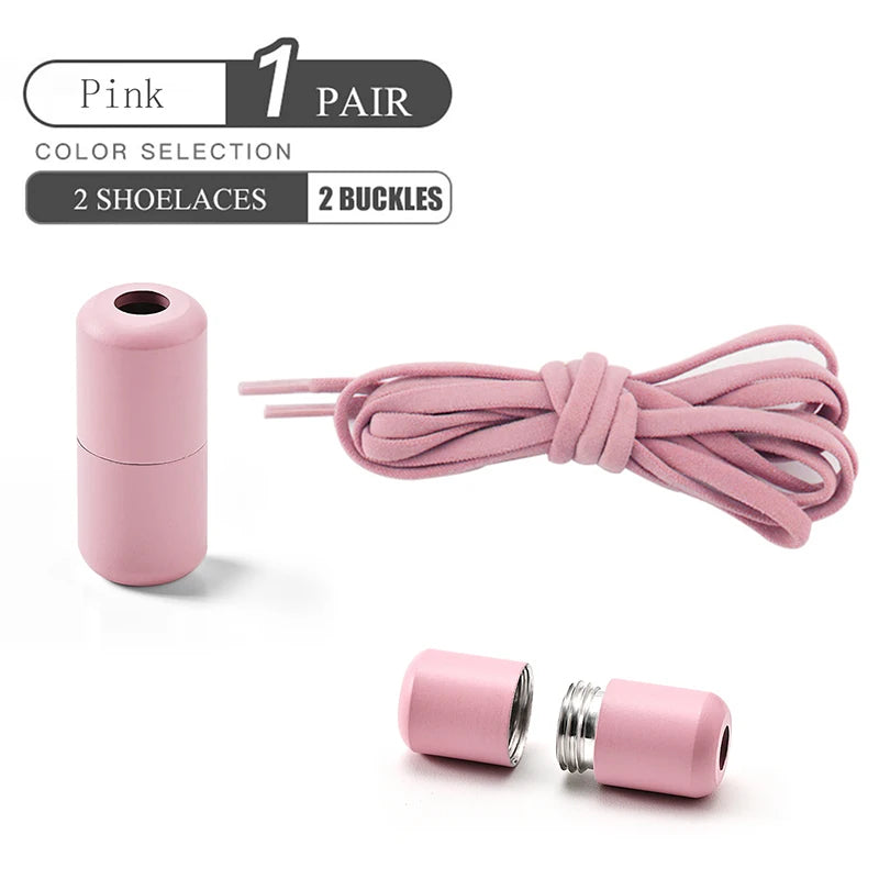 Elastic No Tie Shoelaces Semicircle Shoe Laces For Kids and Adult Sneakers Shoelace Quick Lazy Metal Lock Laces Shoe Strings Pi-Mart