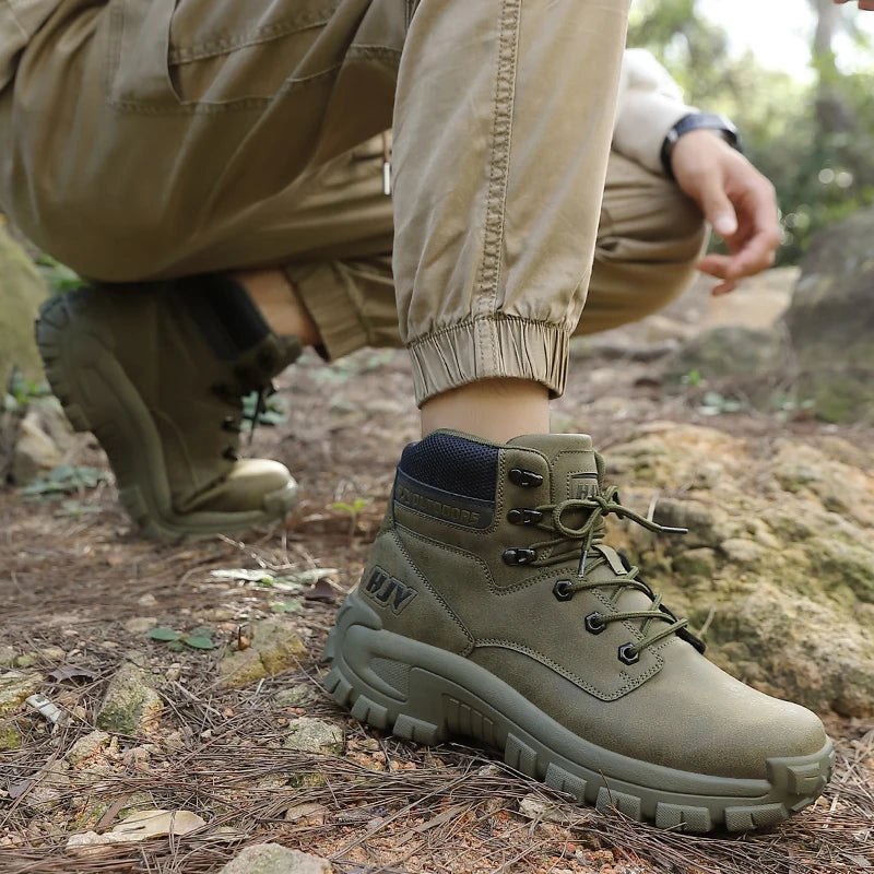 New Men's Boots Fashion Outdoor Boots Breathable Hiking Boots Autumn Shoes Sneakers Lightweight Non-slip Men Desert Ankle Boots Pi-Mart