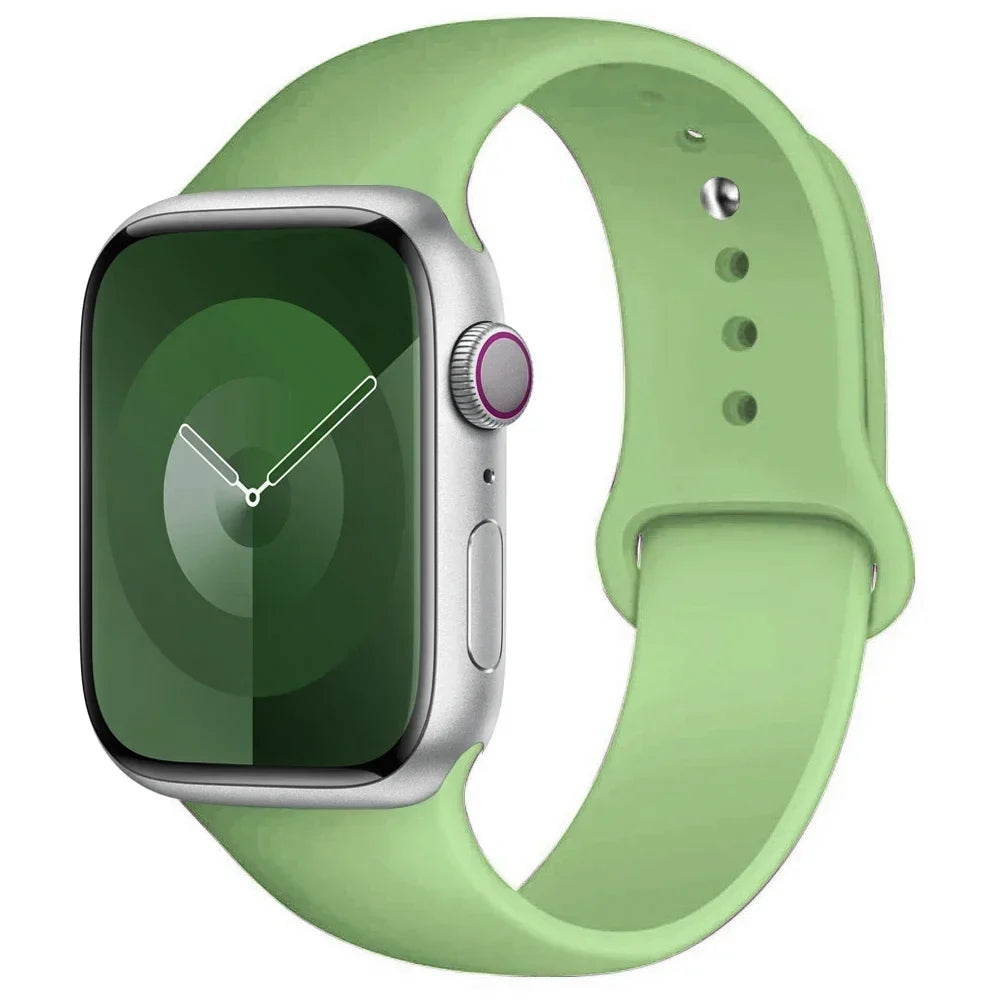 Silicone Band For Apple Watch strap 44mm 45mm 40mm 41mm 42-38mm 45 mm sport bracelet iwatch series 8 7 6 5 4 3 SE 9 Ultra 2 49mm LadyShow.Store