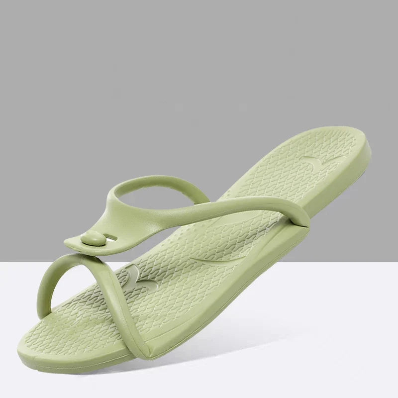 2024 Summer Women Folding Slippers Adults Portable Trip Travel Sandals Couples Indoor Soft Slides Men Beach Non-slip EVA Shoes LadyShow.Store