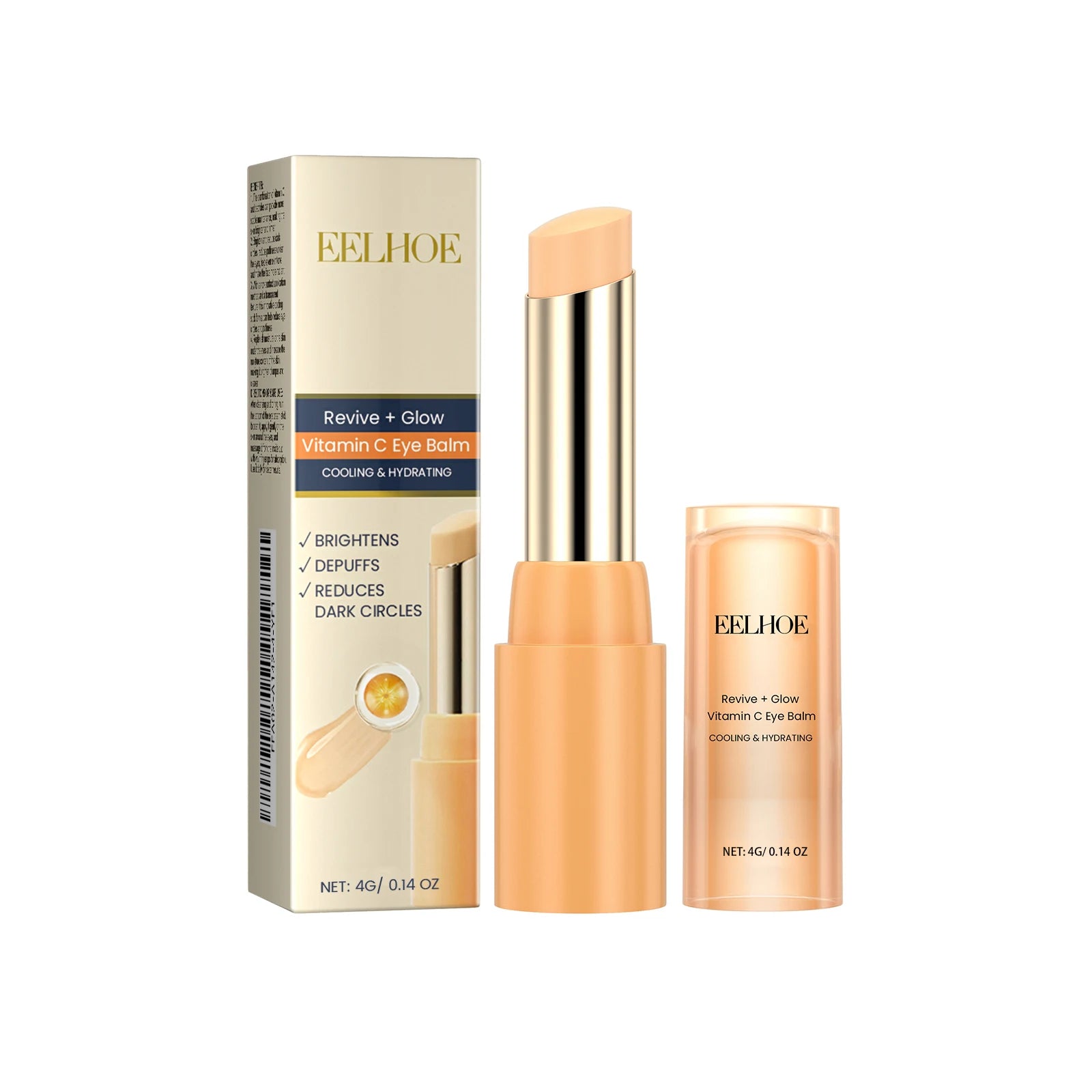 Vitamin C Eye Balm Moisturizing Eye Bag Removal Dark Circles Reduce Fine Lines Anti Puffiness Brightening Eye Cream Stick Pi-Mart