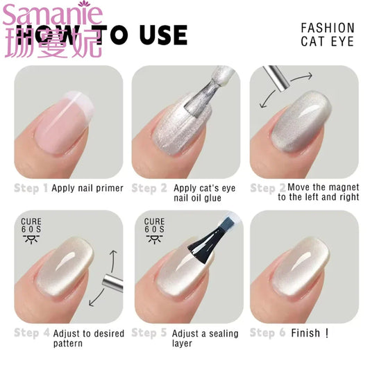 2.5x0.5cm Round Nail Art Cat Eye Gel Magnetic Pen for Gel Nail Polish 3D Cat Eye Nails Painting Strong Stick Manicure DIY Tools Tri Light Beauty