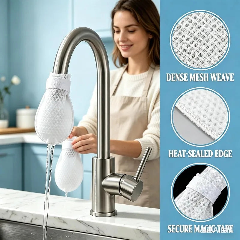 300/30PCS Faucet Filter Cotton Tap Water Filter Bag Faucet Anti Splash Tap Purifier Bag Kitchen Thickened Washable Sediment Bag Pi-Mart