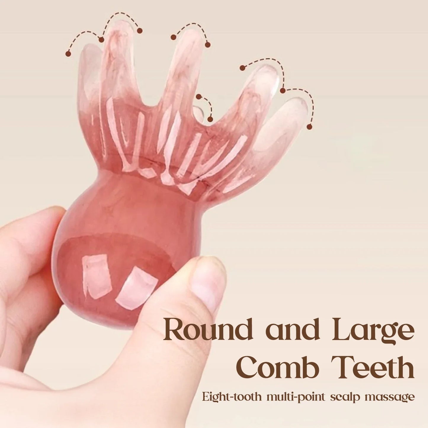 Octopus Head Massager Comb Head Meridian Manual Acupressure Tool Portable SPA Gua Sha Massage Comb Tri Light Beauty
