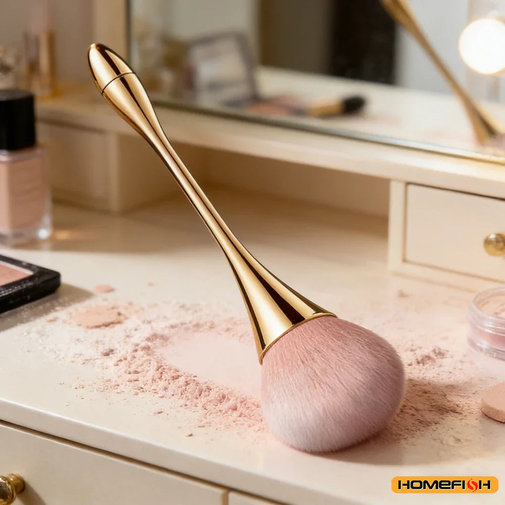 Small Fluffy Soft Powder Brush for Blush & Setting Powder, Waist Design Beauty Tool Tri Light Beauty