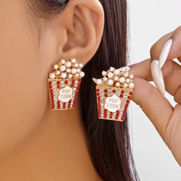 Creative Christmas Grandpa and Grandma Zircon Stud Earrings For Women White Pearl Crystal Snowman Elk Earring New Year Jewelry Pi-Mart