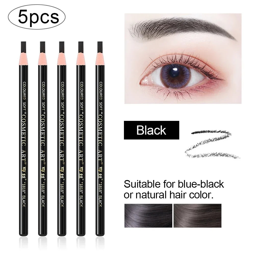 5PCS Professional Microblading Pencil Permanent Eyebrow Pencil Tattoo Waterproof Art Tint Makeup Eye Brow Pen Enhancers Cosmetic Tri Light Beauty