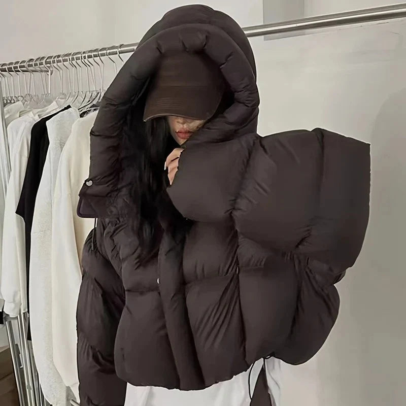 2026 Hot Sale Winter Parka Women Hooded Cotton Puffer Bread Jacket Zip Up Korean Casual Solid Thick Warm Outwears куртка женская LadyShow.Store