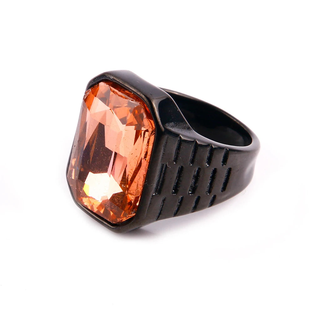 Men's Multi-Color Gemstone Rings For Women Personalized Trendsetter Stainless Steel Jewelry Manufacturer Direct Supplier Pi-Mart