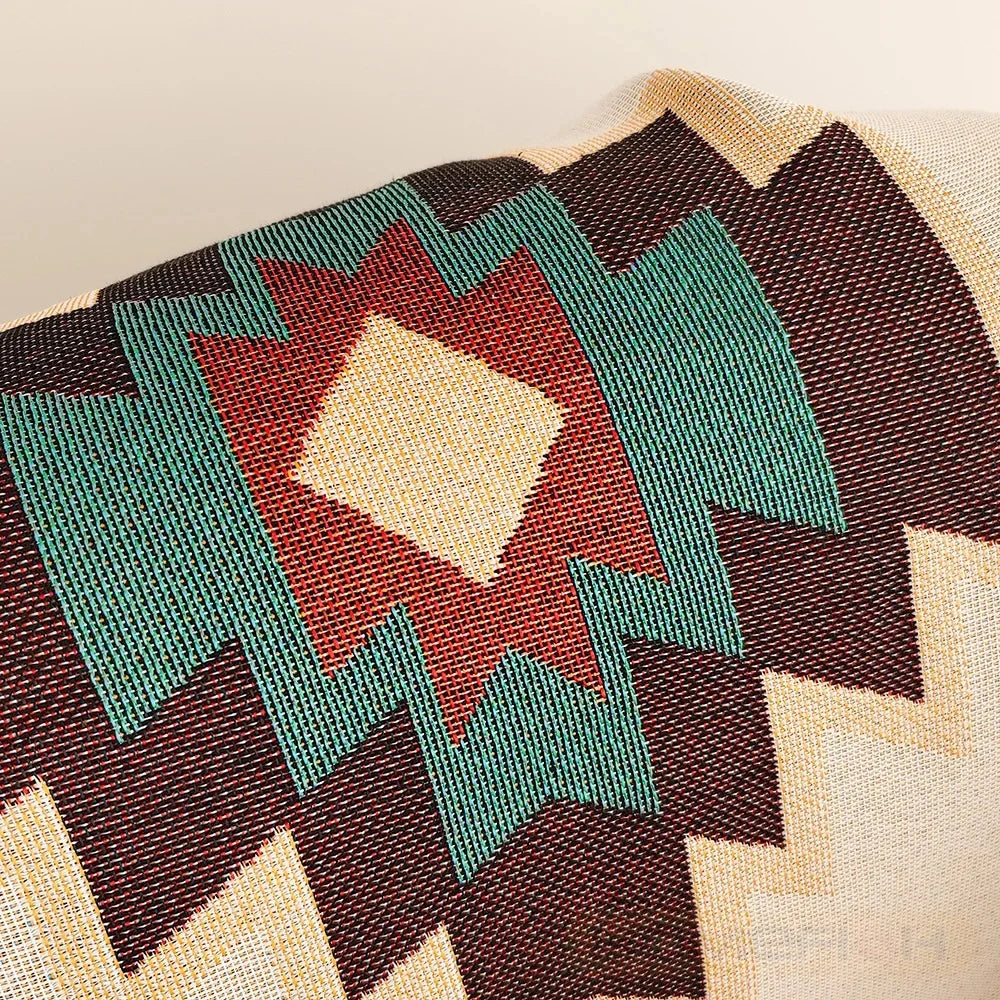Aztec Blanket Oversized Boho Throw Blanket with Fringe Southwestern Geometric Tapestry Vintage Woven Throw Blankets Double-S Pi-Mart