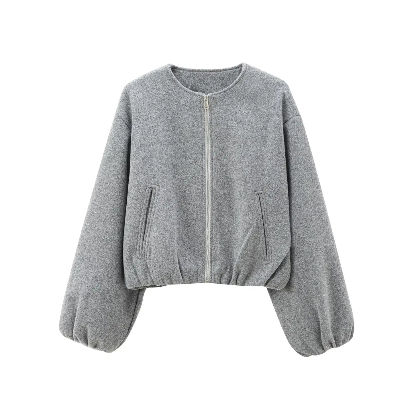 MUJER Red Zipper Bomber Jackets for Women Soft Cropped Jackets Woman 2025 Long Sleeve Woman's Sports Jacket New in Outerwears LadyShow.Store