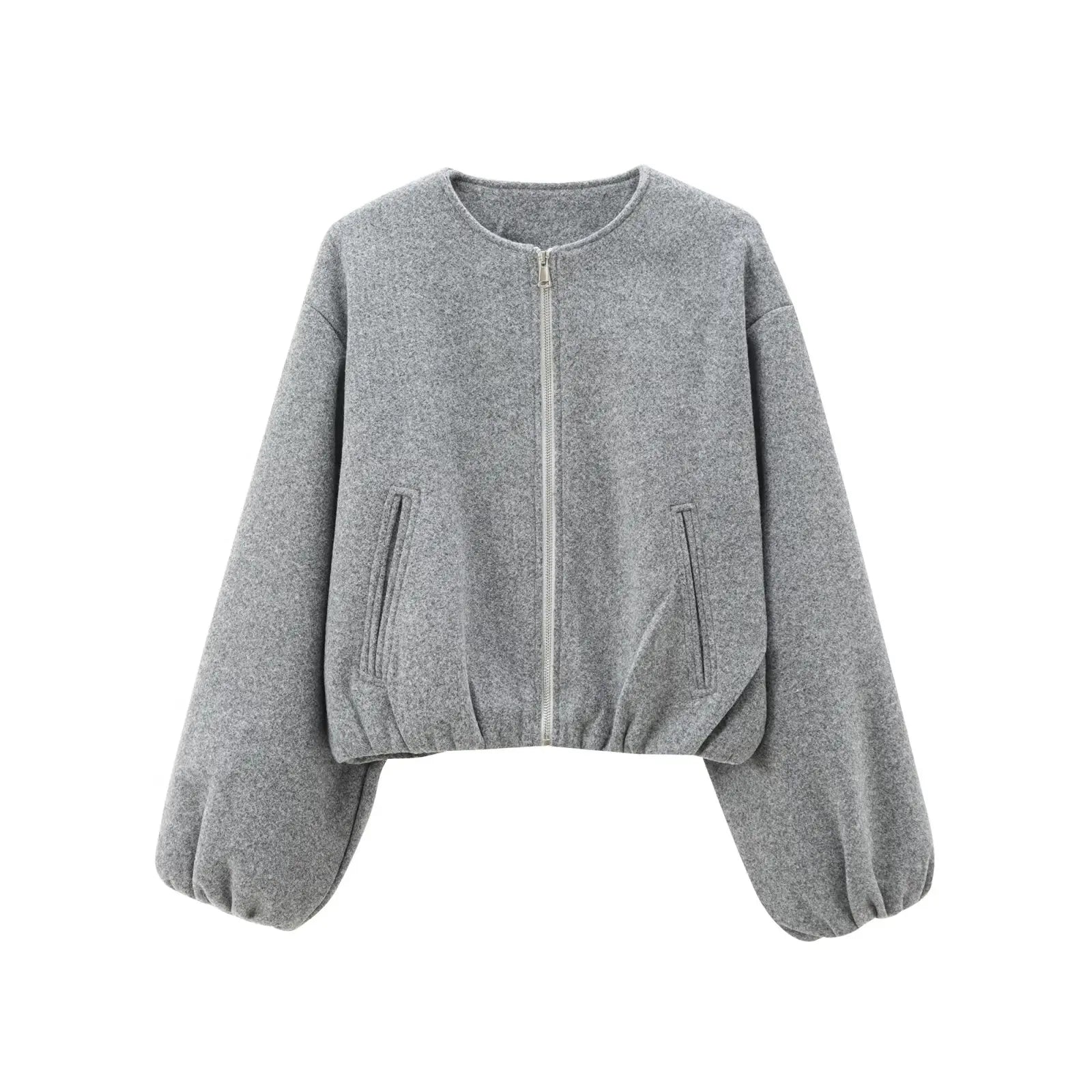 MUJER Red Zipper Bomber Jackets for Women Soft Cropped Jackets Woman 2025 Long Sleeve Woman's Sports Jacket New in Outerwears LadyShow.Store