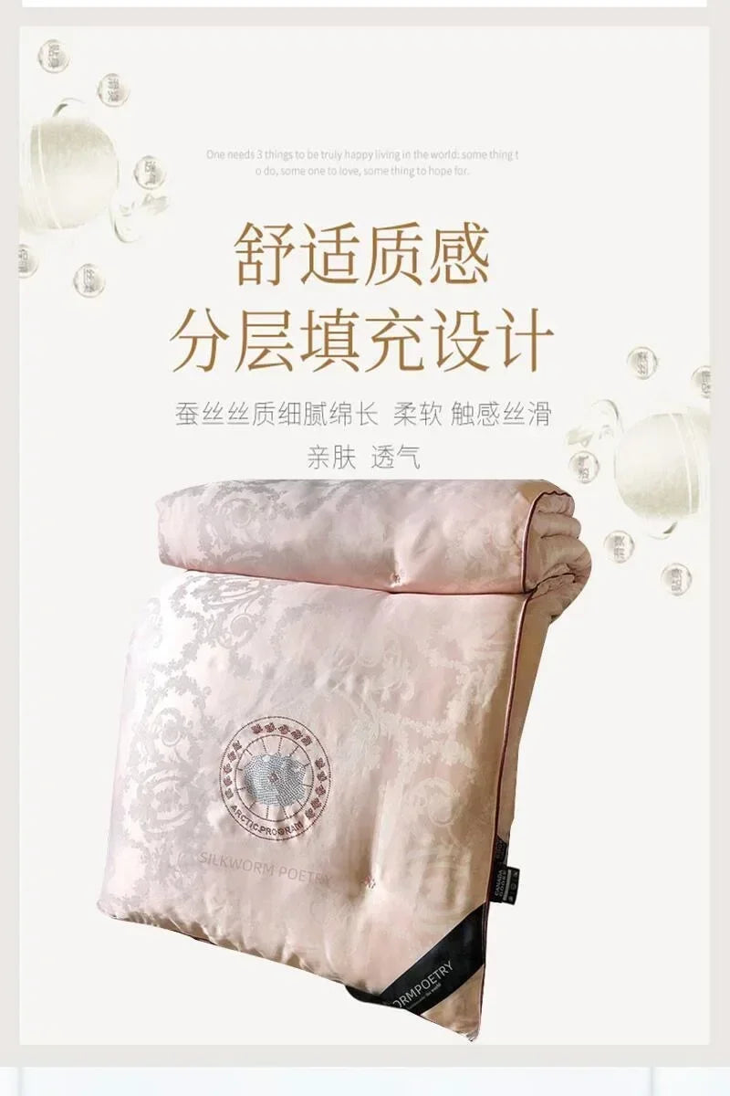 Formtheo Mulberry Silk Quilt Duvet Insert Luxury Warm Winter Duvet For Double Bed Pi-Mart
