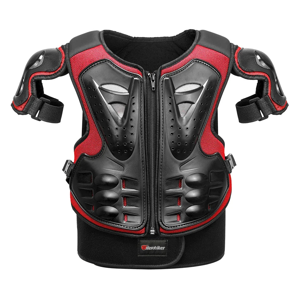 Kid's Motorcycle Armor Vest Protection Motocross Body Armor Jacket Protective Armors Riding Kneepads Moto Full Armor Children LadyShow.Store