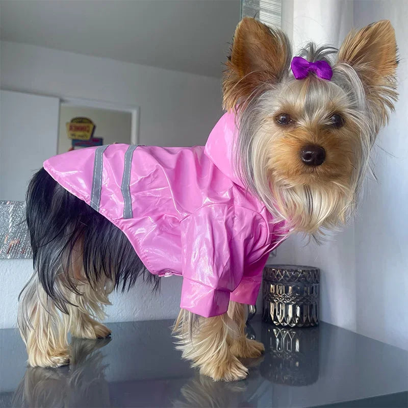 Waterproof Dog Jacket PU Dog Raincoat For Small Dogs Cats Reflective Puppy Raincape Chihuahua Yorkies Raincoat Pet Poncho Pi-Mart