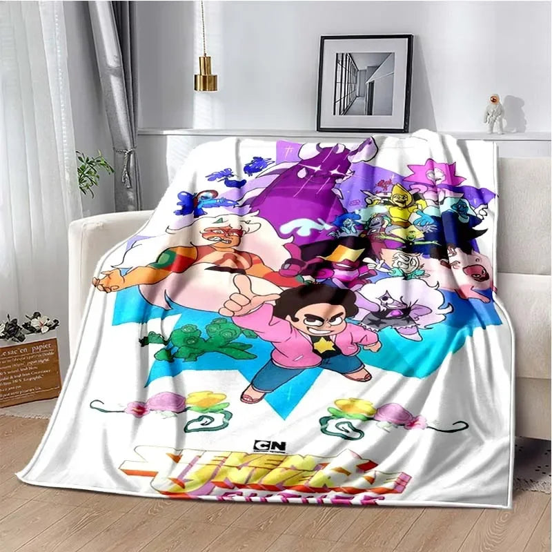 Steven Universe Cute Cartoon Blanket Kid's Warm Flannel Throw Blanket for Bed Bedroom Sofa Travel Picnic Blanket Birthday Gift Pi-Mart