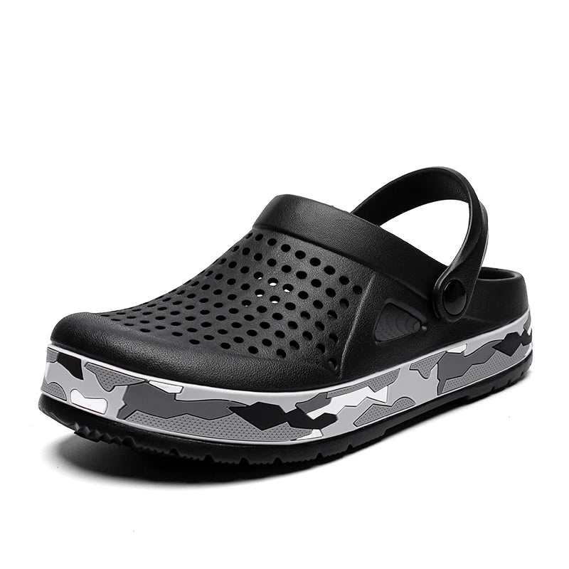 Men's summer casual hole shoes non slip lightweight breathable Two wearing men's sandals fashion comfort beach shoes slippers Pi-Mart