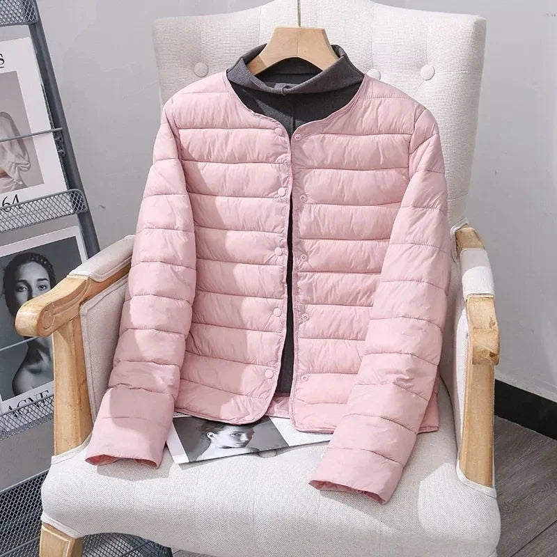 Women White Duck Down Slim Jackets 2025 New Arrivals Autumn Winter Warm Female Fashion Ultra Lightweight Packable Puffer Coats LadyShow.Store