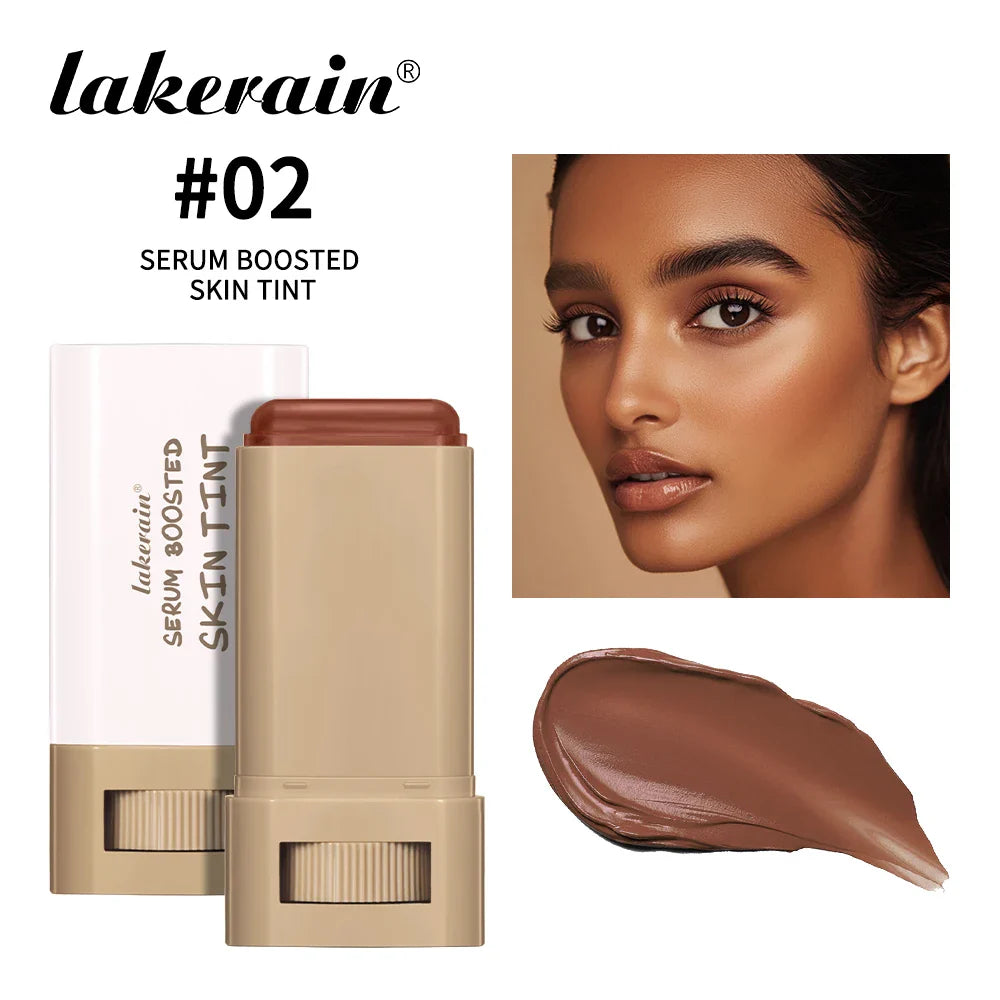 Skin Tint Foundation Stick Eraser Concealer Foundation Stick Serum Boosted Smooth Plumper Hight Coverage Travel Bronze Foundatio LadyShow.Store