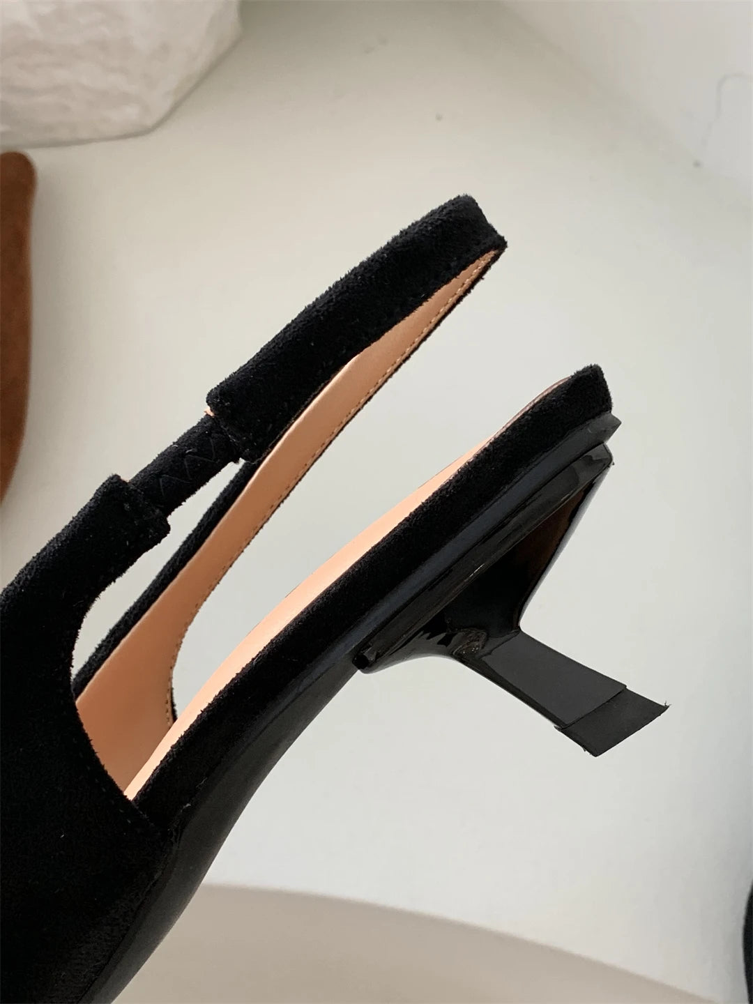 Bailamos Women Sandals Pointed Toe Elegant Low-heel Shoes Summer Fashion Slingback Woman Mules Shoes Pumps Dress Shoes Pi-Mart