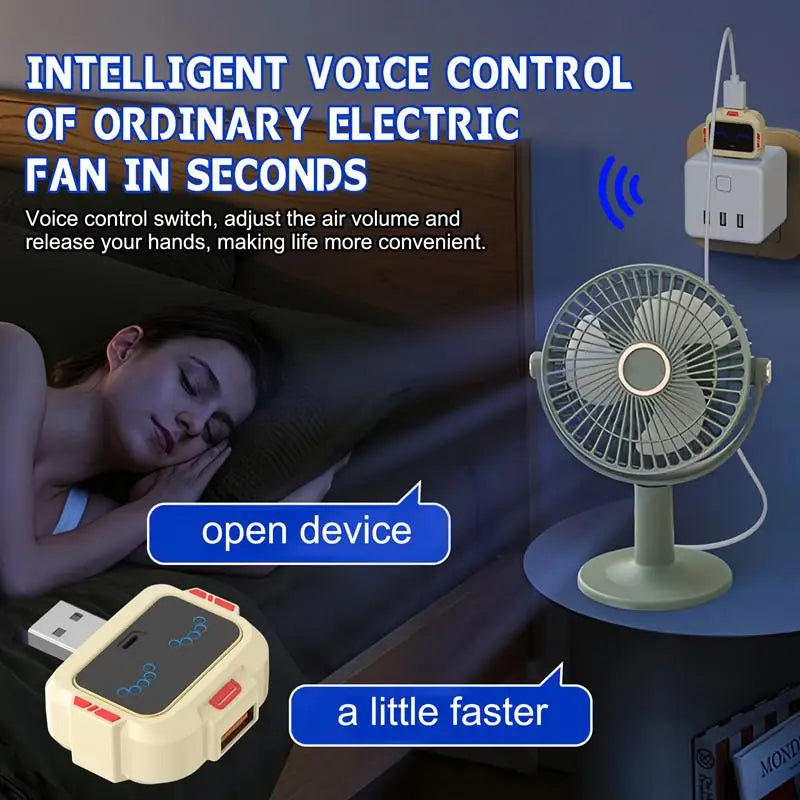 Voice Control Smart USB Socket Converter Lamp Protection Lights Switch Expansion Docking Station -English Voice Control Socket Pi-Mart