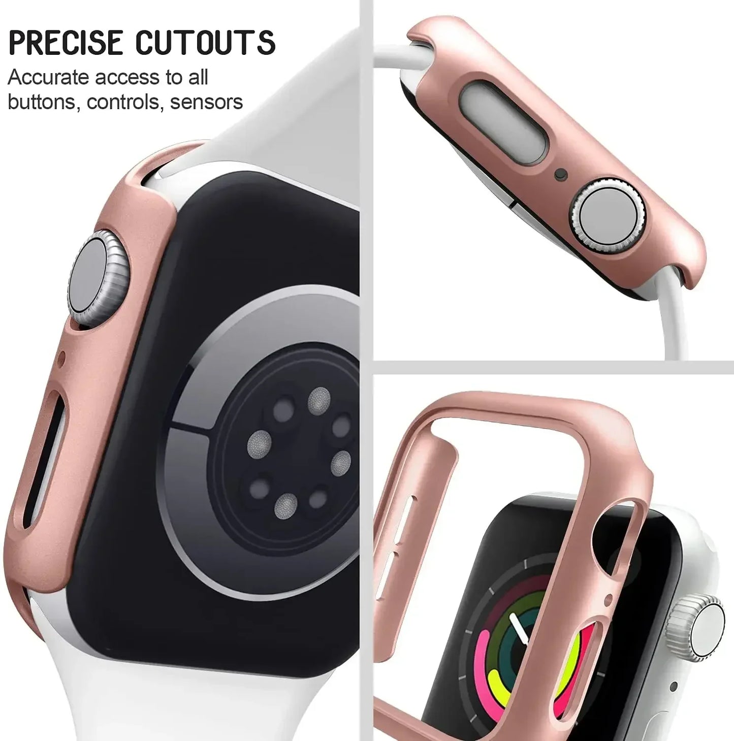Cover for Apple Watch Case 45mm 41mm 44mm 40mm 42mm 38mm 46 49 mm Accessories PC Protector bumper iWatch Series 8 7 SE 6 5 4 3 9 LadyShow.Store
