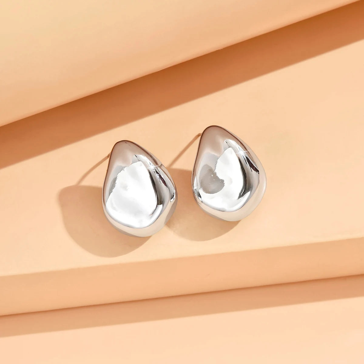 серьги Geometric Irregular Metallic Color Earrings for Women 2024 Minimalist Style Personality Earrings Trendy Jewelry Gift Pi-Mart