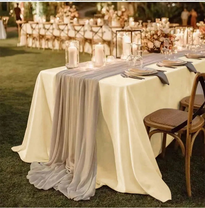 Rectangle Wedding Satin LargeTablecloth Bright Smooth Silk Table Cover Christmas Anniversary Dining Party high-end Table Decor Pi-Mart