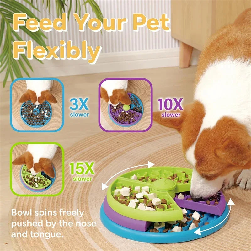 Dog Puzzle Slow Feeder Interactive Dog Puzzle Game 3 Layers Detachable Slow Eating Dog Bowl Anti-anxiety Dog Feeder Bowl Pi-Mart