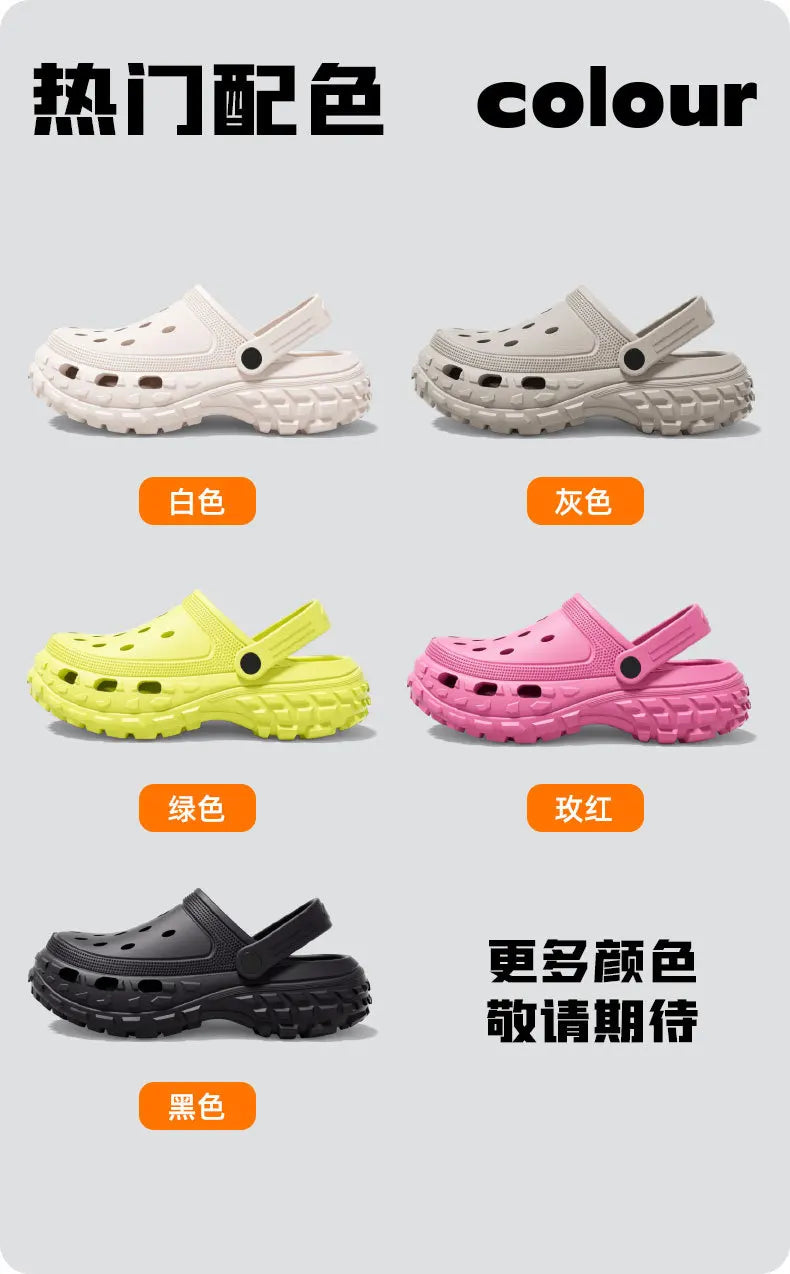 Summer Women Platform Sandals 2026 Closed Toe Non-Slip Beach Sandals Lightweight Soft Bottom for Home Comfortable Sandalias Pi-Mart