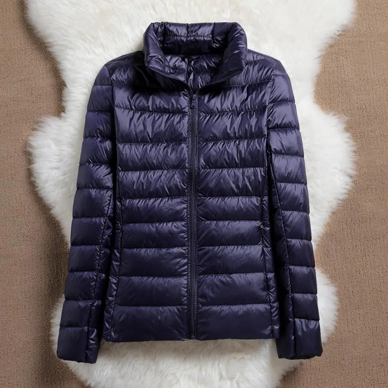 Light Down Coat Women Spring Jacket Fashion Short Ultra Lightweight Packable Puffer Coats Female Down Warm Slim Fit Parkas LadyShow.Store