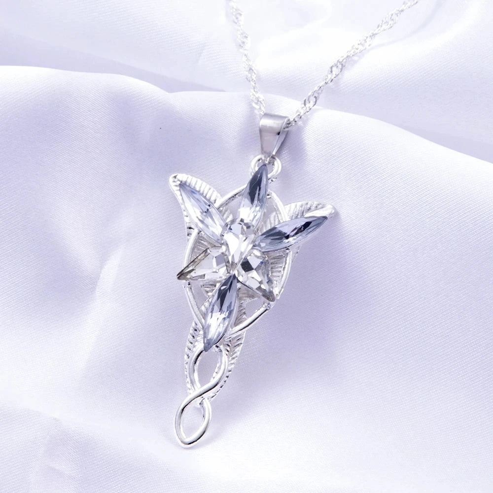 Movie The Lord Arwen Evenstar Necklace Elf Princess Arwen Twilight Star Crystal Pendant Necklaces for Women Choker Jewelry Gift Pi-Mart