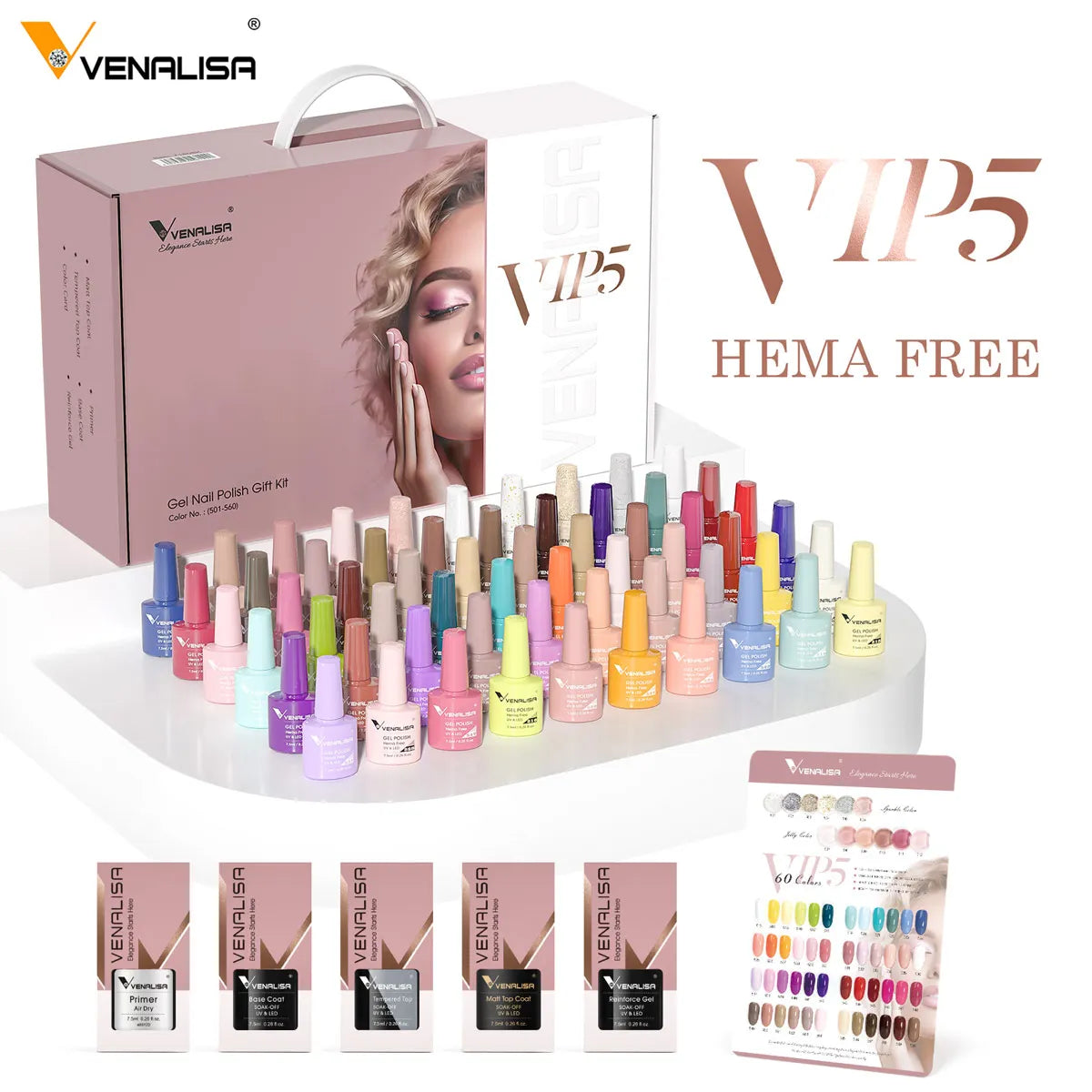 Venalisa HEMA TPO FREE Nail Gel Polish Glitter Gorgeous Full Coverage Soak Off UV LED French Nail Jelly Pink Nude Collection Tri Light Beauty