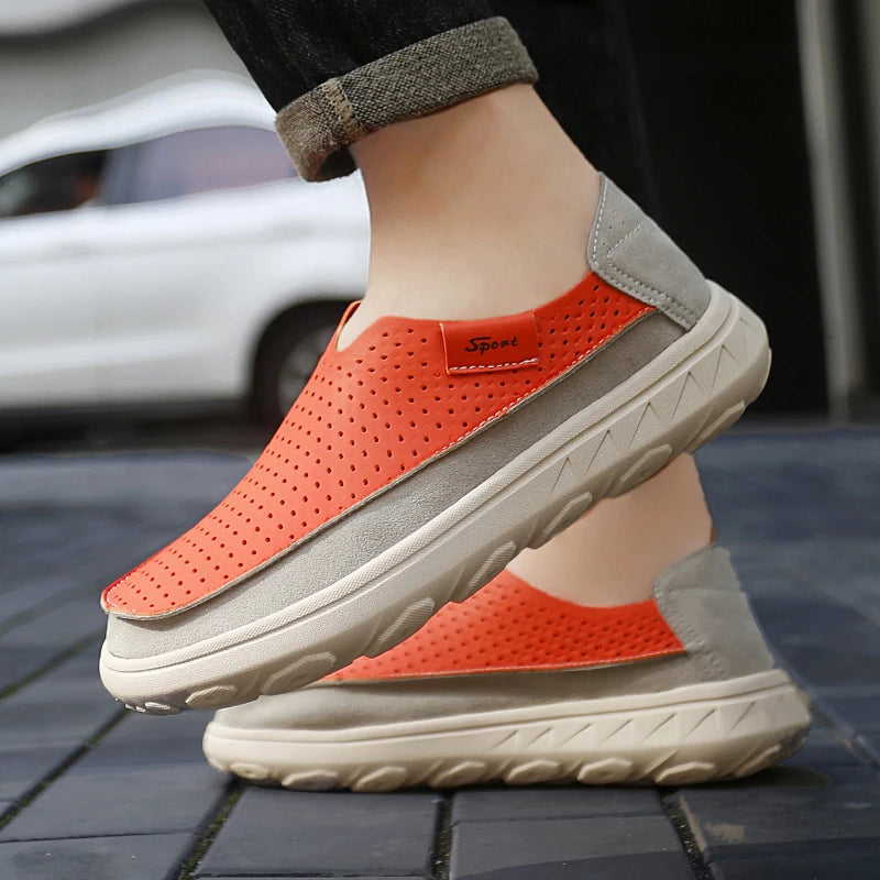 2026 New Men's Casual Shoes Fashion Comfortable Men's Shoes High Quality Leather Men Driving Shoes Handmade Flat Shoes Size 46 Pi-Mart