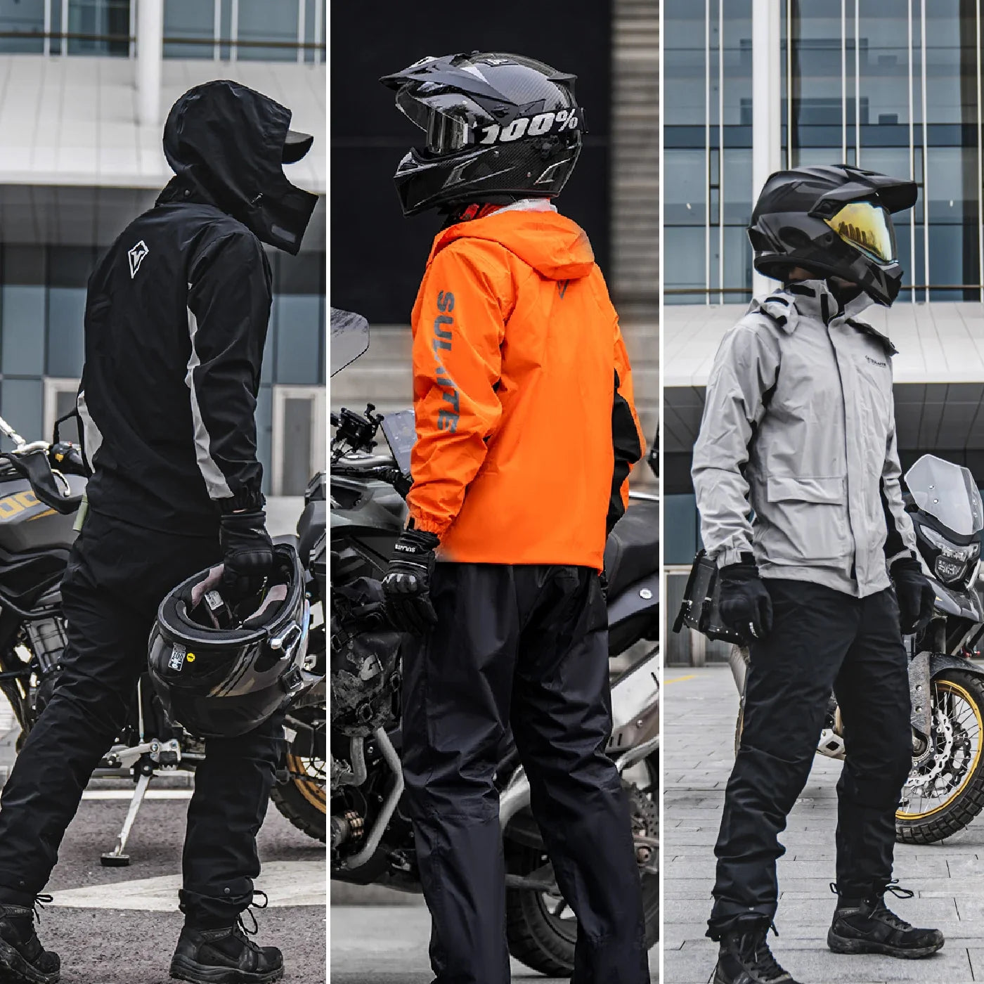 SULAITE Rain Suit Motorcycle Rain Gear Suit for Men & Women Jackets & Pants Reflective Waterproof Breathable Rainsuit LadyShow.Store