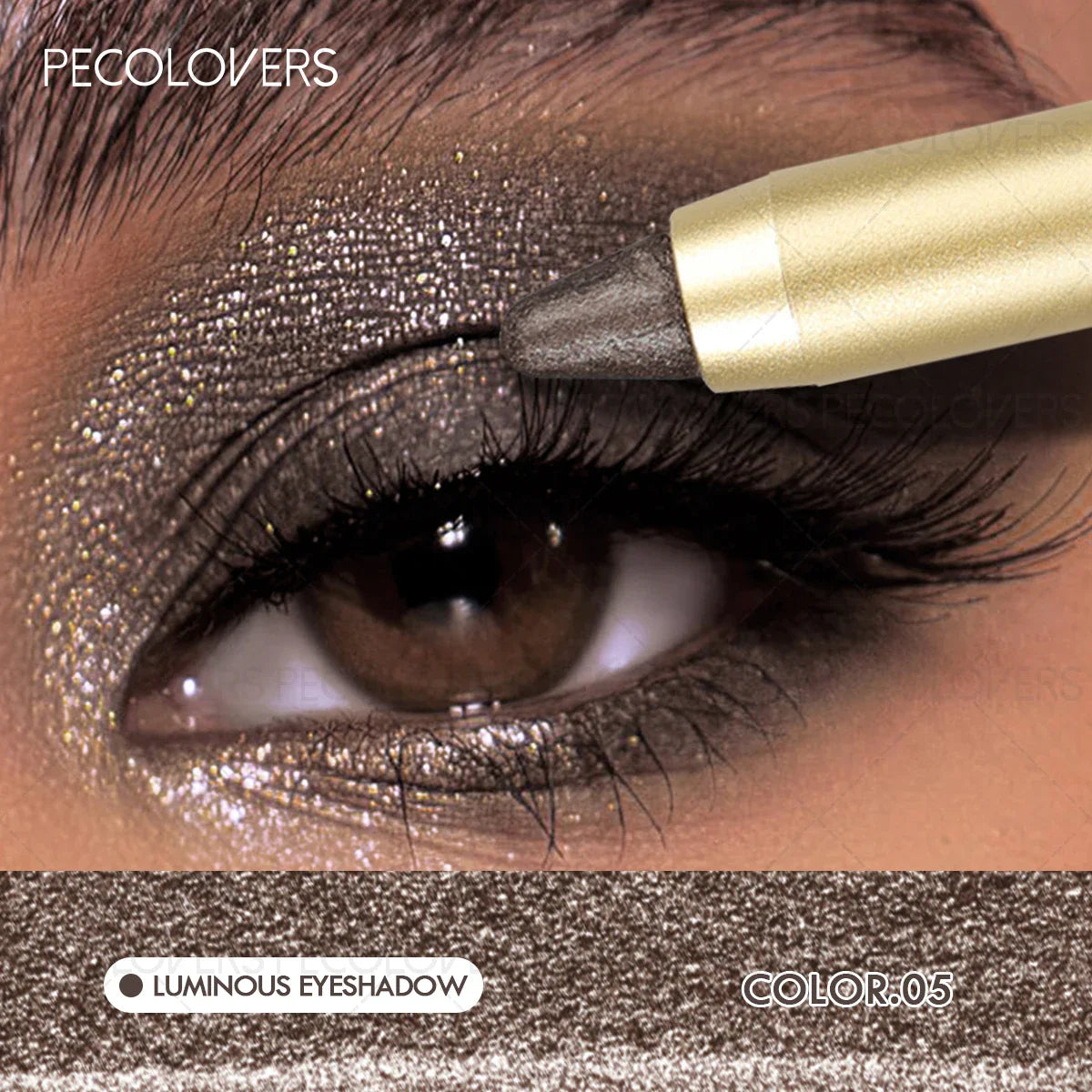 Smudge-Proof & Waterproof Eyeshadow Stick,Dual-Ended Eye with Shadow Stick,Sponge Brush,Glitter & Matte Finishes Tri Light Beauty