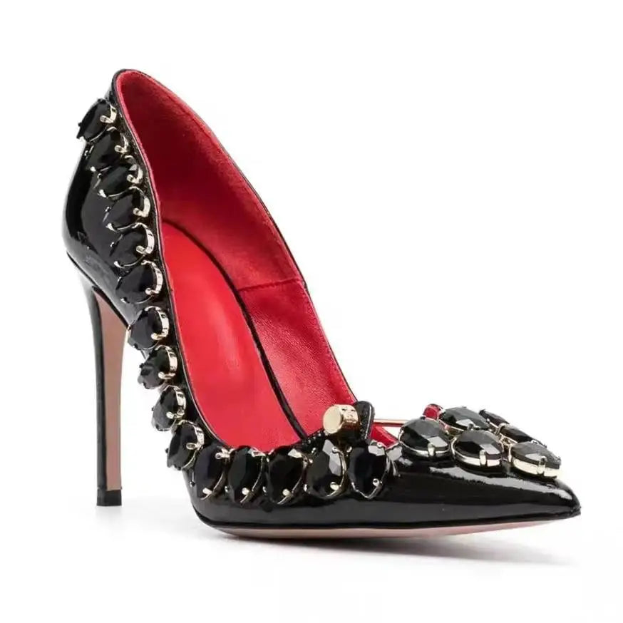 2026 Runway Women Pumps Crystal Metal Decoration High Heels Sandals For Women Luxury Designer Nightclubs Banquets Female Shoes Pi-Mart