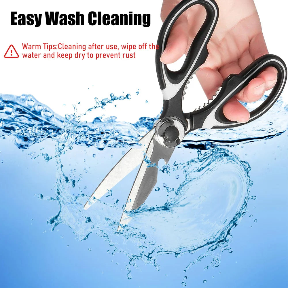 Multifunctional Scissors Kitchen Stainless Steel Scissors Chicken Bone Meat Fish Killing Dedicated Household Gadgets Scissors Pi-Mart