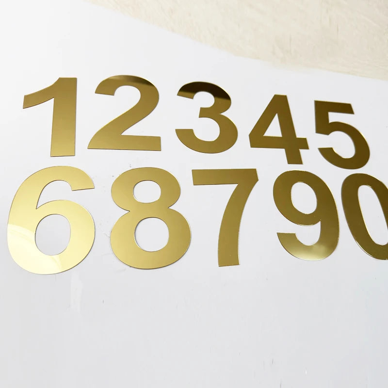 10CM 15CM 20CM English Letters Wall Sticker Acrylic Gold Wall Sticker Decals Self-Adhesive Home Party Decor Factory Customized Pi-Mart
