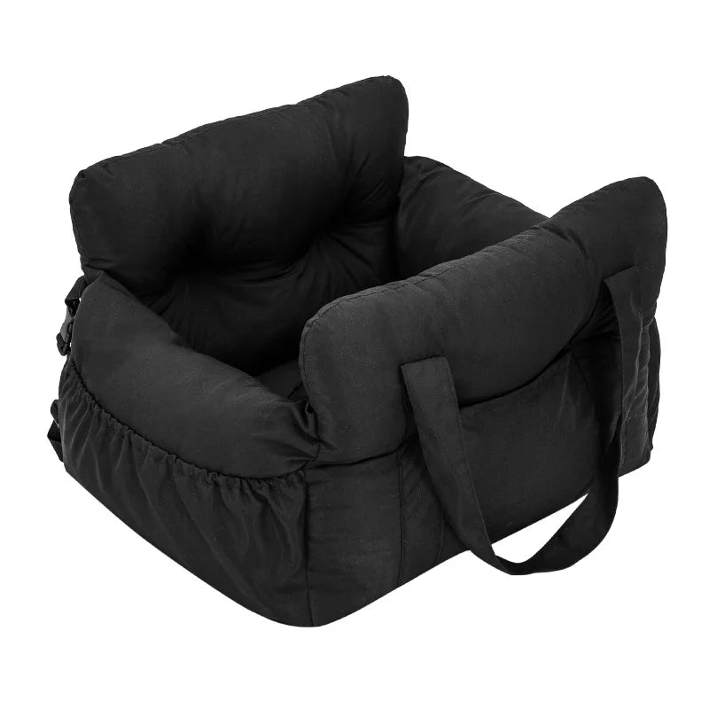 Dog Car Seat with Safety Belt - Non-Slip Pet Car Bed for Small Dogs, Washable Travel Carrier with Secure Straps for Safe Car Pi-Mart