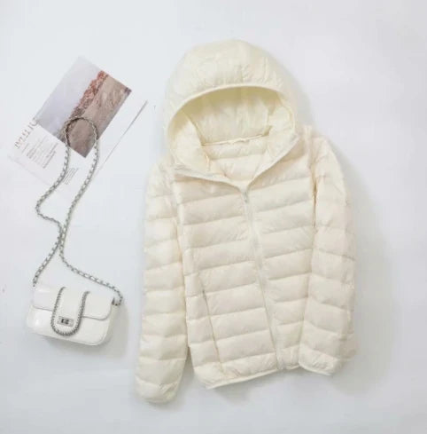 8XL Cheap Ultra Light Down Winter Warm Hooded Feather Puffer Jacket For Girl Short Spring Autumn Coat Female Women Big Size Duck LadyShow.Store
