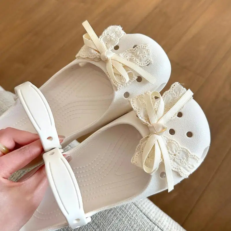 Elegant Polka Dot Bowknot DIY Shoes Charms Set 2026 New Luxury Faux Pearl Ballet Clogs Accessories Woman's Shoes Decorations Pi-Mart